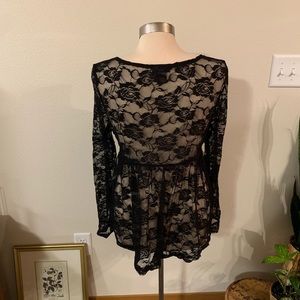 Ultra Flirt Tops - Black lace peplum top Ultra Flirt Tops - Black lace peplum top
